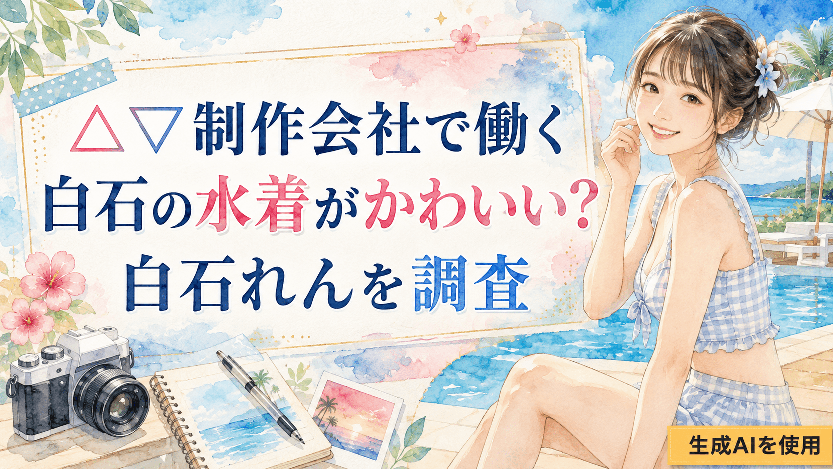 △▽制作会社で働く白石の水着がかわいい?白石れんを調査