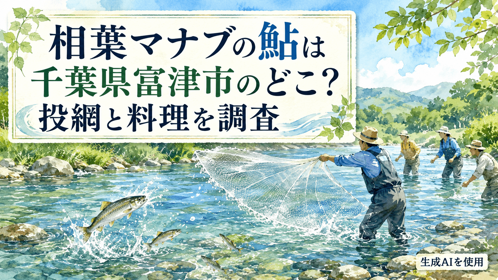 相葉マナブの鮎は千葉県富津市のどこ?投網と料理を調査