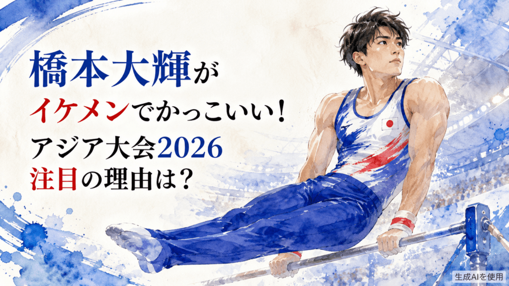 橋本大輝がイケメンでかっこいい!アジア大会2026注目の理由は?
