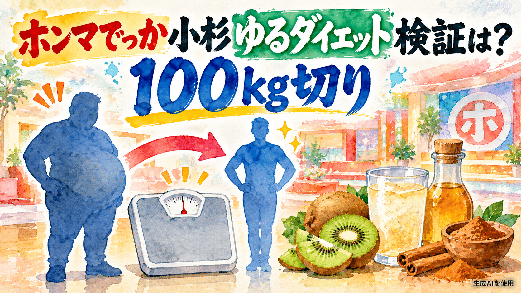 ホンマでっか小杉ゆるダイエット検証は？100kg切り