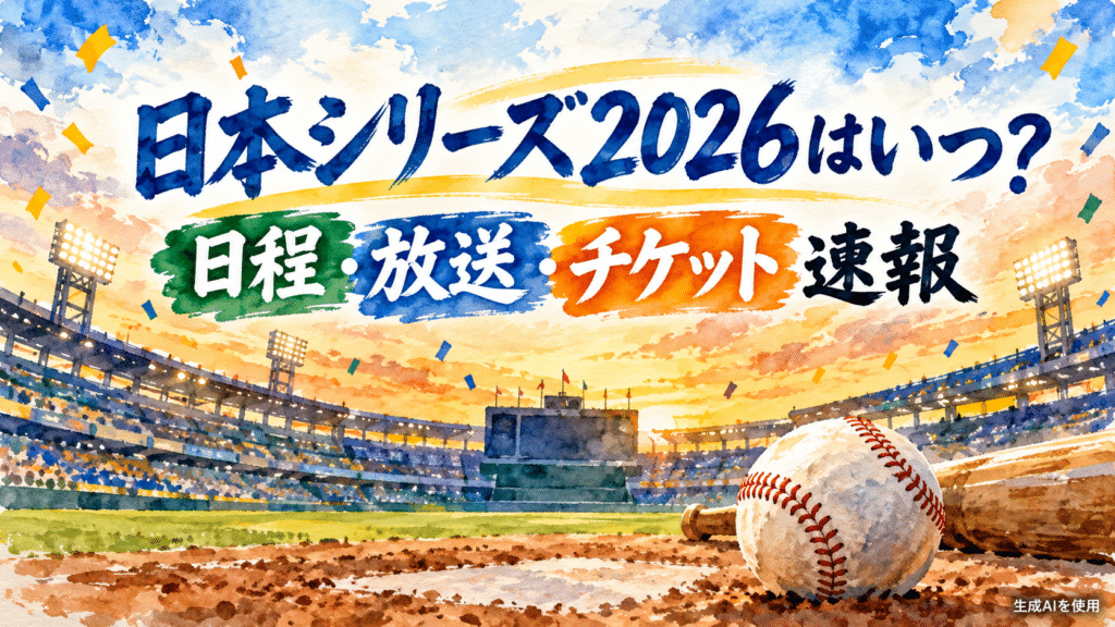 日本シリーズ2026はいつ？日程・放送・チケット速報