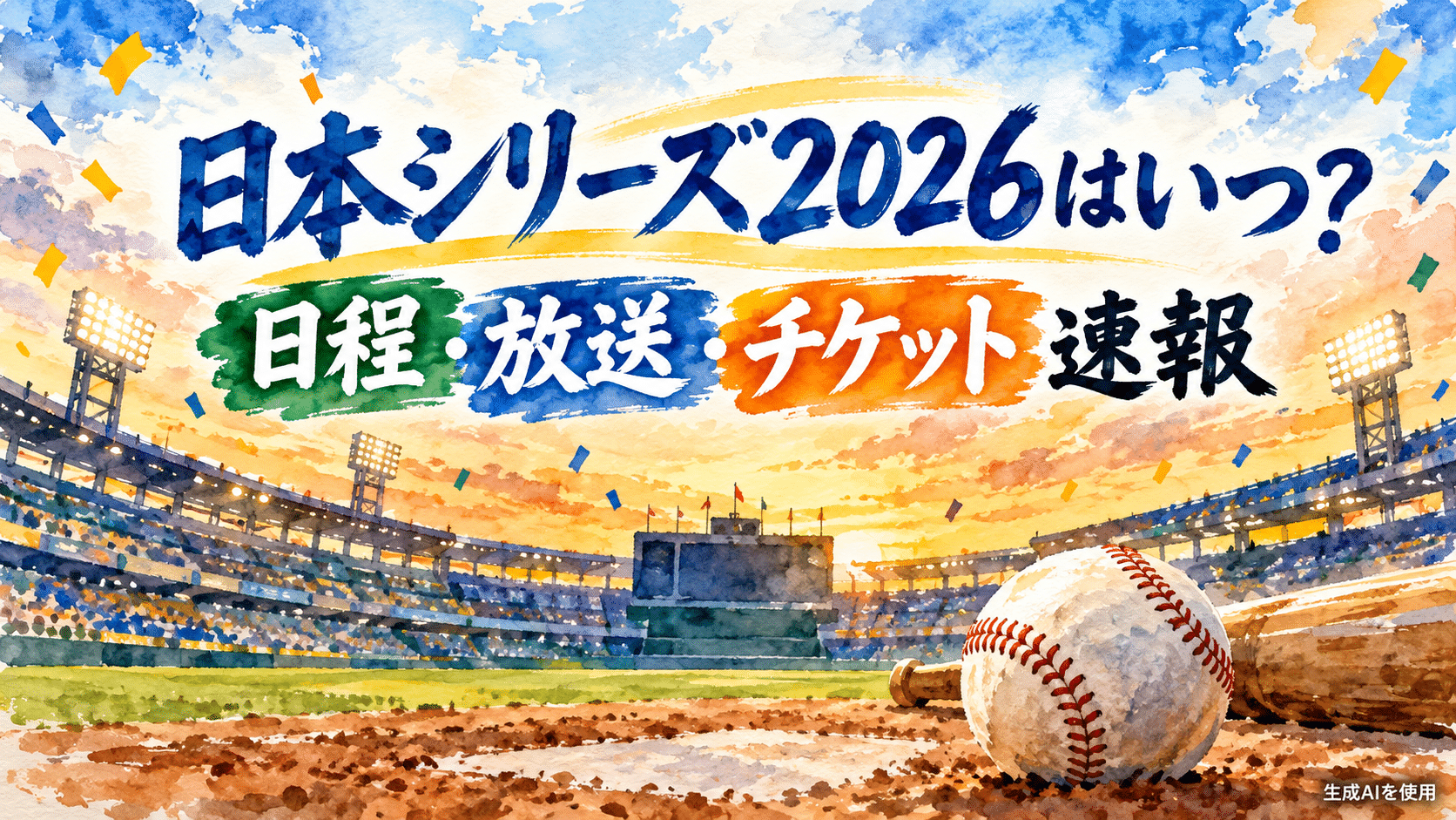 日本シリーズ2026はいつ？日程・放送・チケット速報