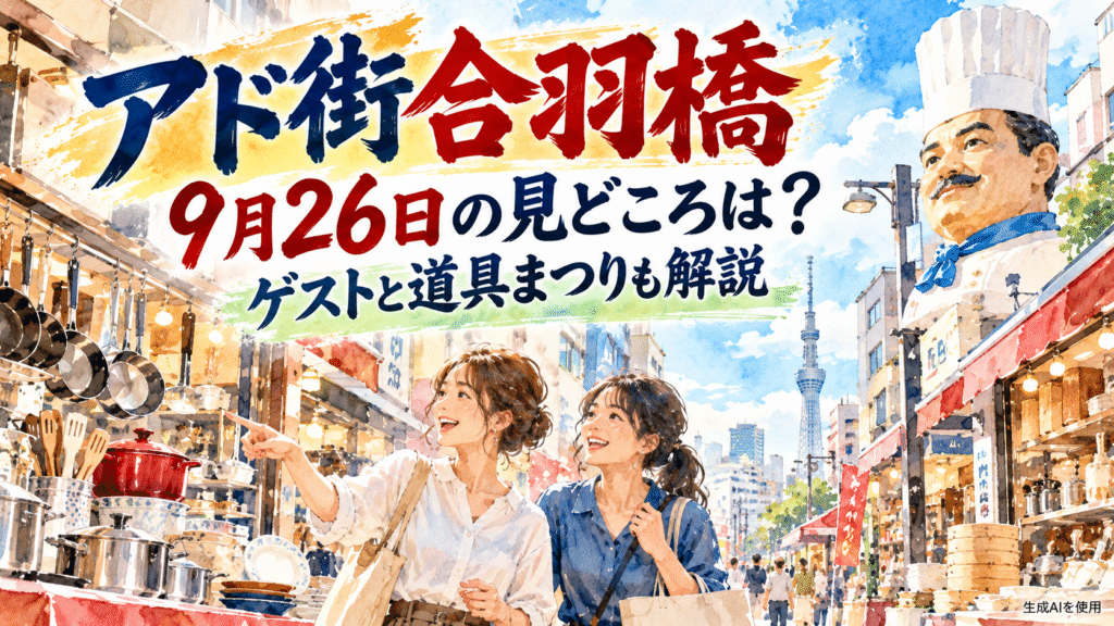 アド街合羽橋9月26日の見どころは？ゲストと道具まつりも解説