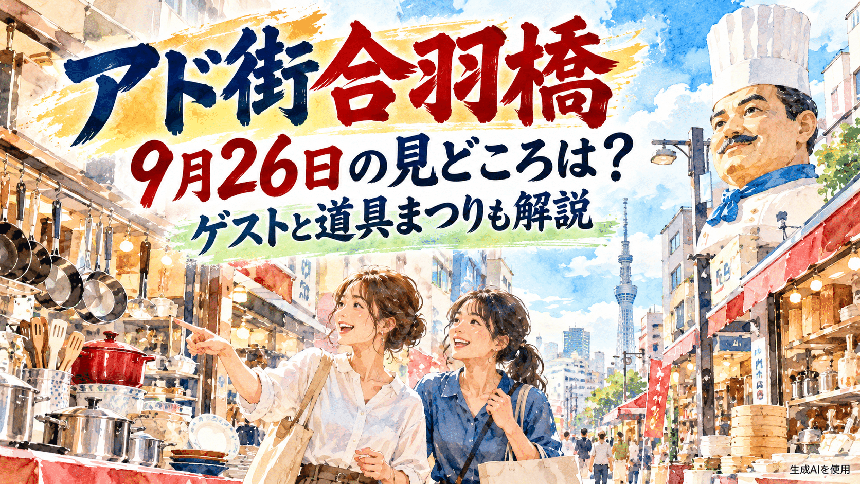 アド街合羽橋9月26日の見どころは？ゲストと道具まつりも解説