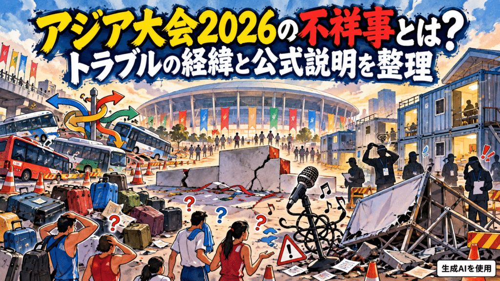 アジア大会2026の不祥事とは？トラブルの経緯と公式説明を整理