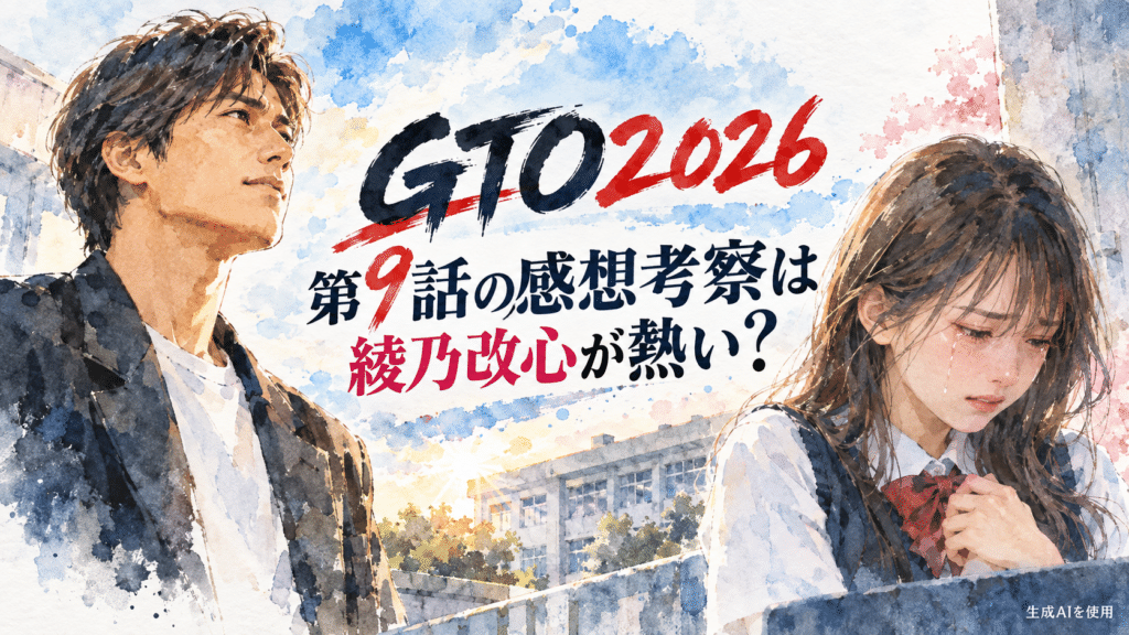 GTO2026第9話の感想考察は綾乃改心が熱い？