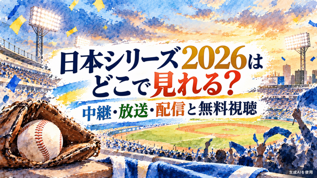 日本シリーズ2026はどこで見れる？中継・放送・配信と無料視聴