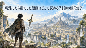 転生したら剣でした漫画はどこで読める？1巻の値段は？と書かれた迷宮都市の水彩画