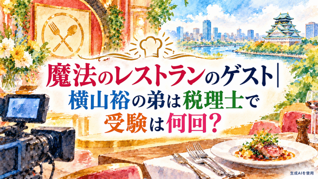 魔法のレストランのゲスト｜横山裕の弟は税理士で受験は何回？