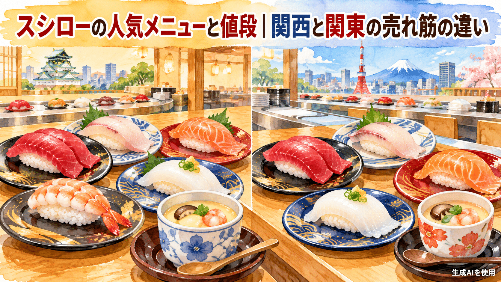 スシローの人気メニューと値段｜関西と関東の売れ筋の違い