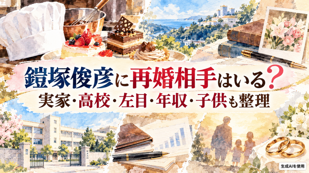 鎧塚俊彦に再婚相手はいる?実家・高校・左目・年収・子供も整理