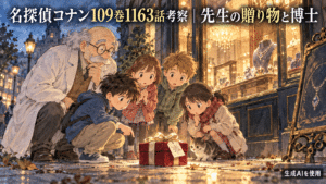 名探偵コナン109巻1163話の先生の贈り物を考察するアイキャッチ