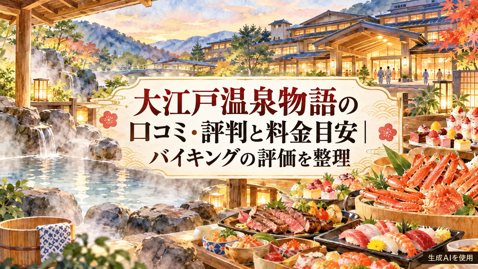 大江戸温泉物語の口コミ・評判と料金目安|バイキングの評価を整理
