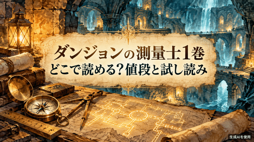 ダンジョンの測量士1巻の値段と試し読みを紹介するアイキャッチ