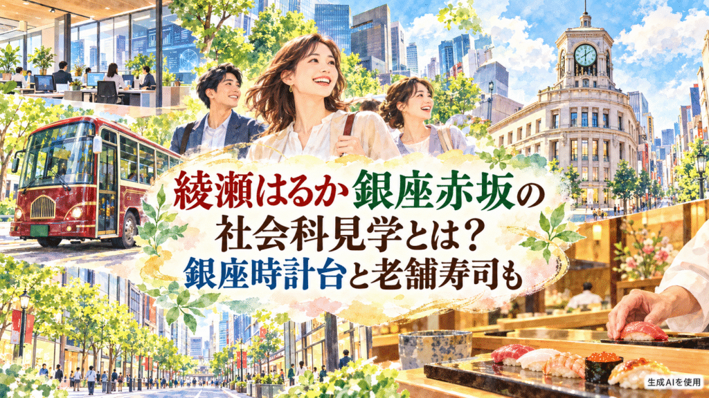 綾瀬はるか銀座赤坂の社会科見学とは？銀座時計台と老舗寿司も