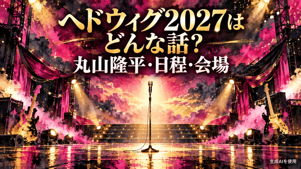 ヘドウィグ2027の物語・丸山隆平・日程・会場を示す水彩画風のロックミュージカル舞台