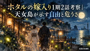 ホタルの嫁入り1期2話で天女島が示す自由と危うさを考察するアイキャッチ