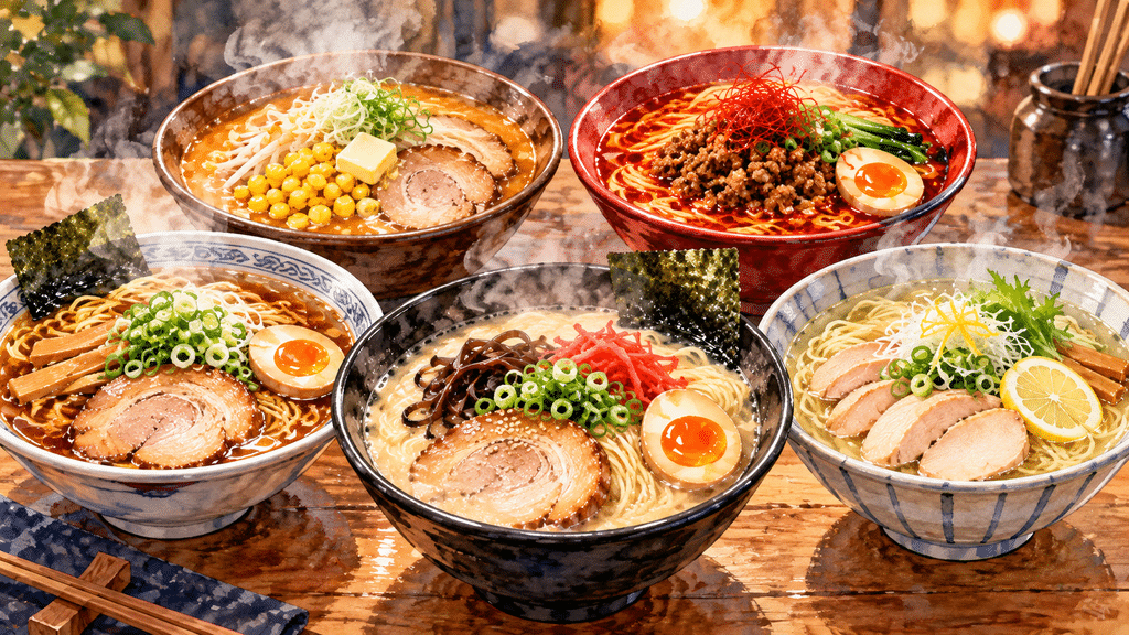 5種類のラーメンのイメージ画像