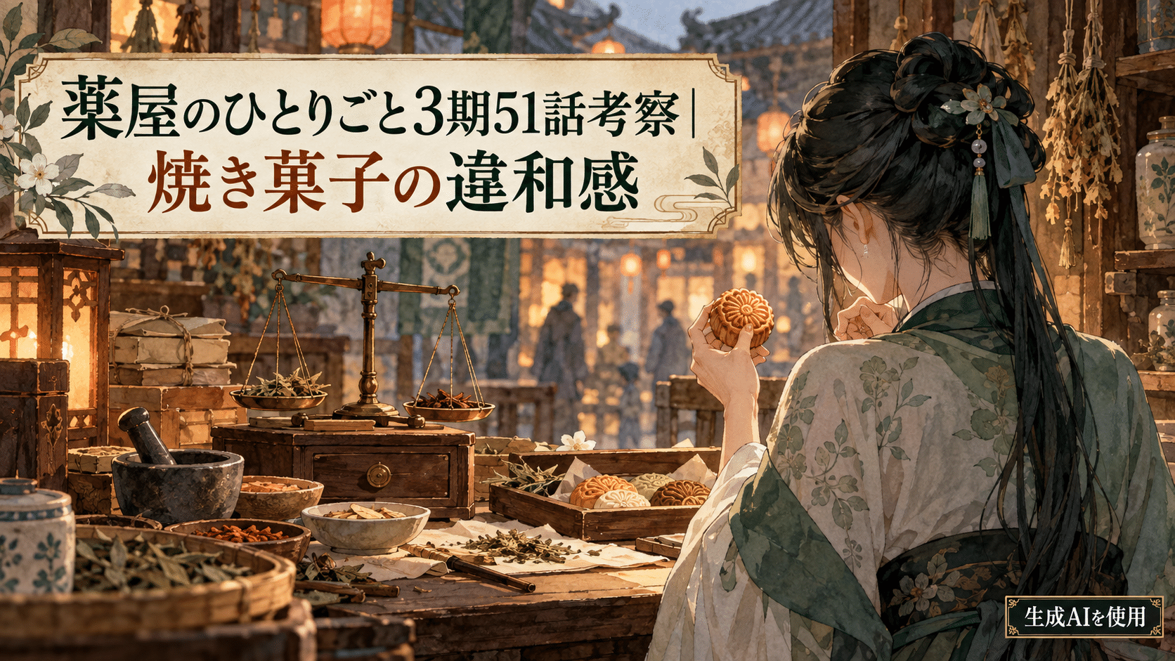 薬屋のひとりごと3期51話の焼き菓子の違和感を考察するアイキャッチ