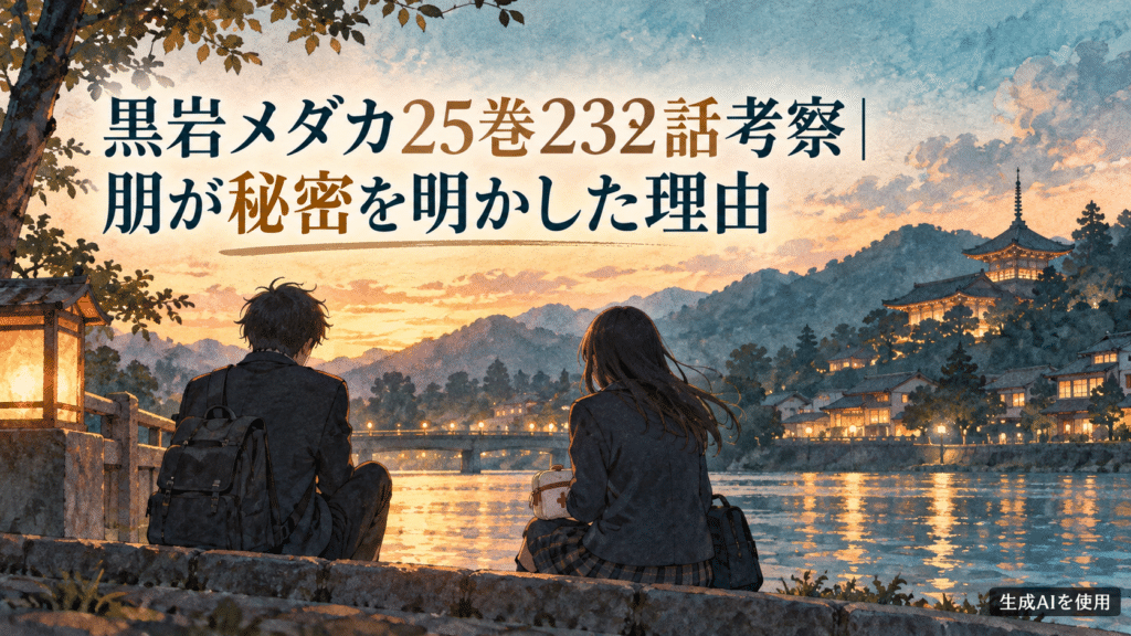 黒岩メダカ25巻232話で朋が秘密を明かした理由を考察するアイキャッチ