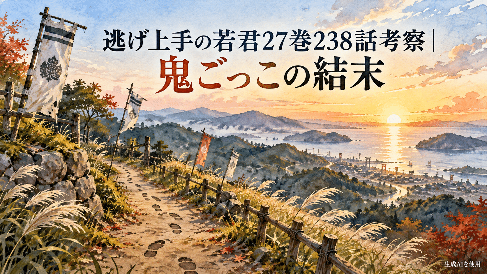 逃げ上手の若君27巻238話考察|鬼ごっこの結末と書かれた水彩画