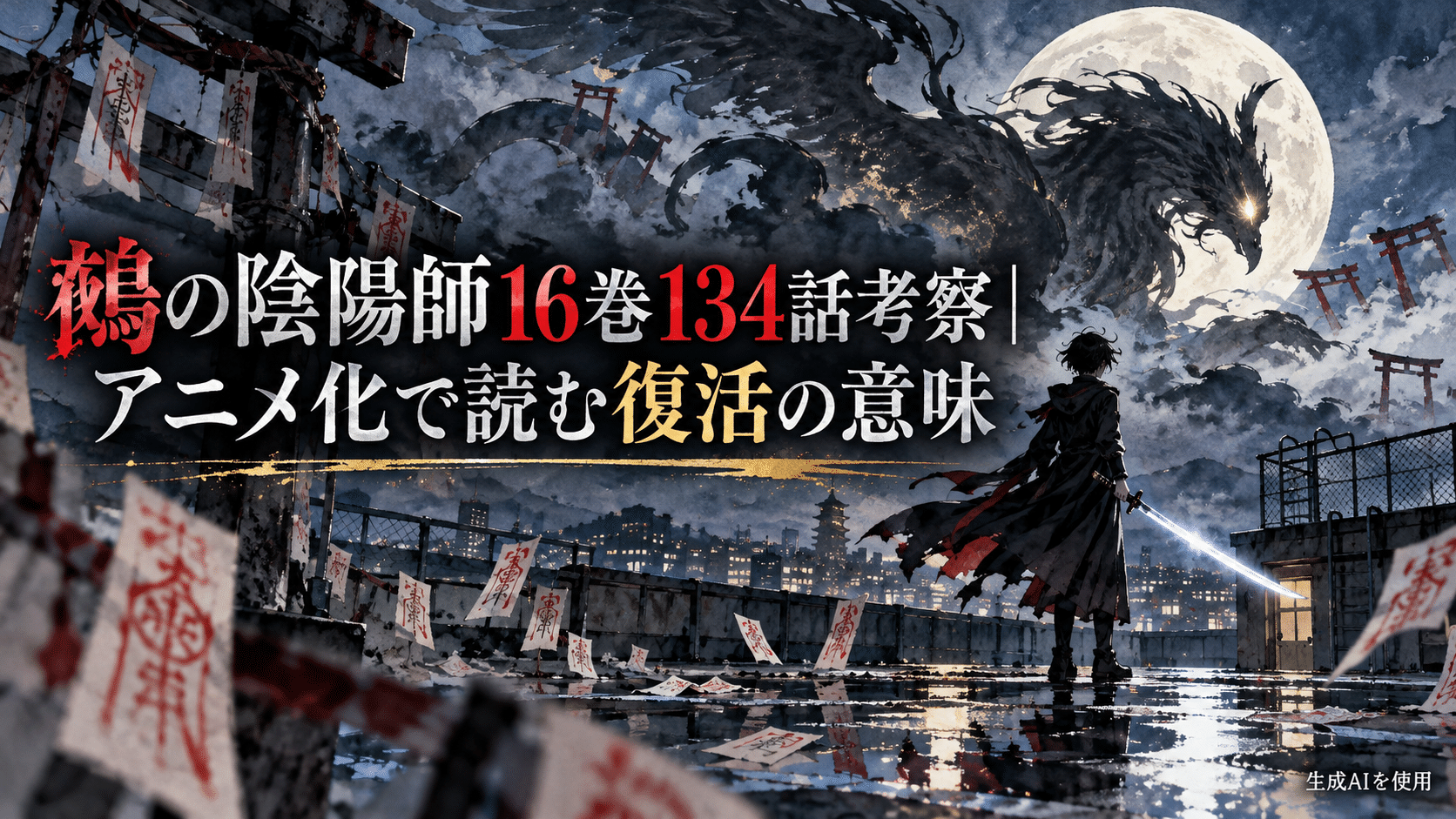 鵺の陰陽師16巻134話の復活の意味を考察するアイキャッチ