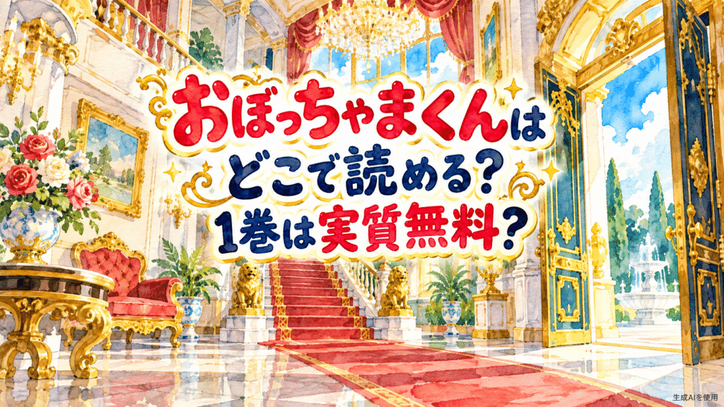 おぼっちゃまくんはどこで読める？1巻は実質無料？と書かれた水彩画