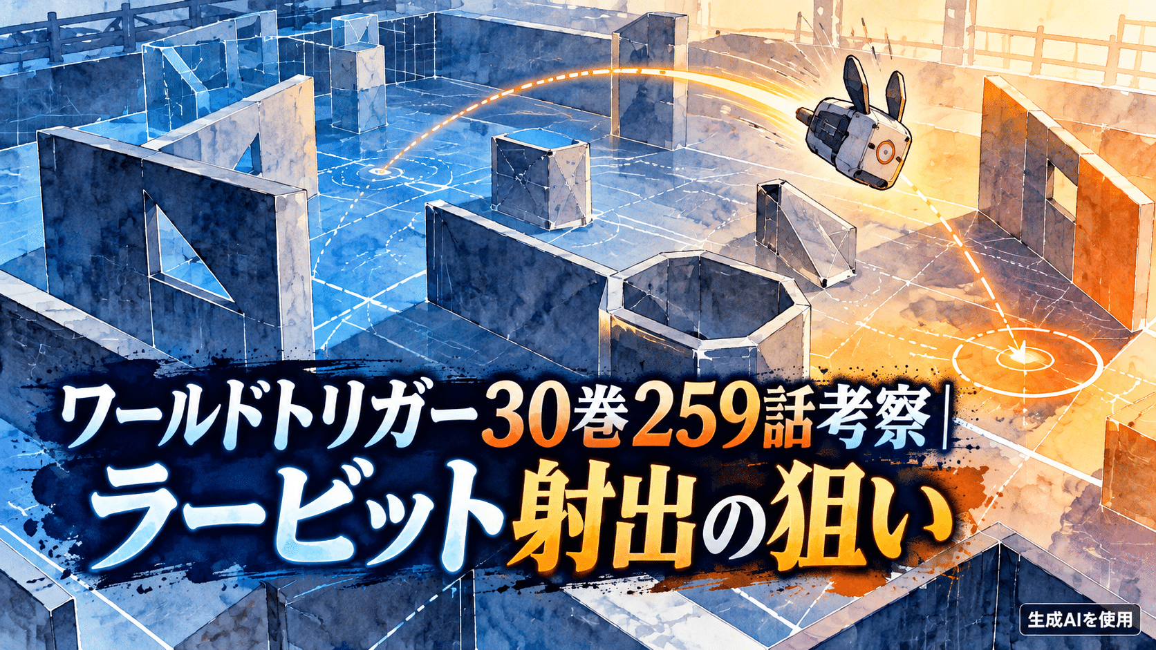 ワールドトリガー30巻259話考察とラービット射出の狙いと書かれた水彩画